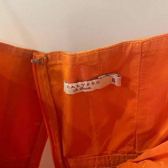 Orange Strapless dress size 6 - Picture 2 of 3